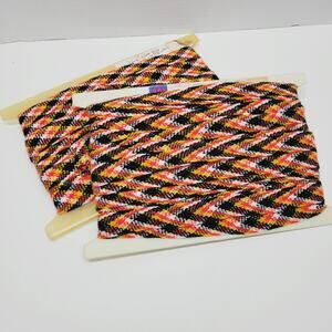 Vintage Woven Tartan Plaid 60s/70s 1" Sewing Trim Black Yellow Red White Yardage